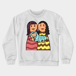 Happy Young Lesbian Family Crewneck Sweatshirt